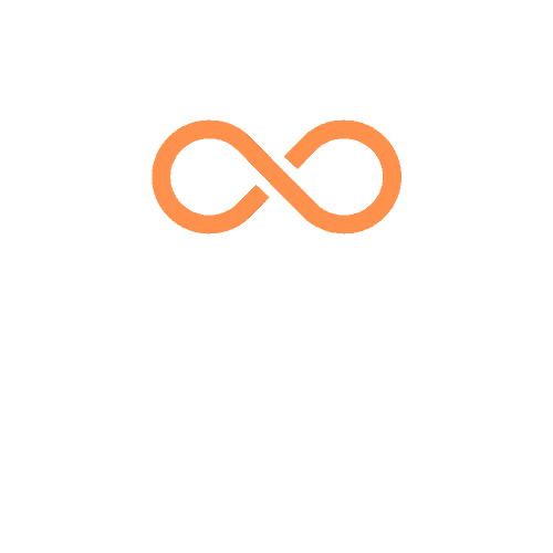 Infinity symbol above the words