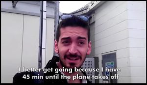 A screenshot from my first YouTube video, capturing the challenge of filming in public for the first time.